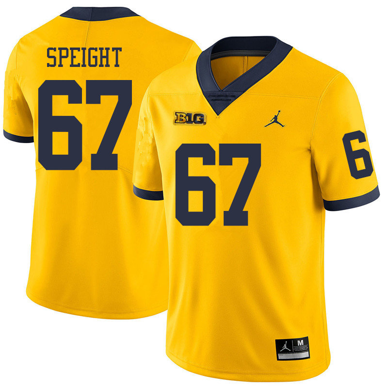 Jordan Brand Men #67 Jess Speight Michigan Wolverines College Football Jerseys Sale-Yellow